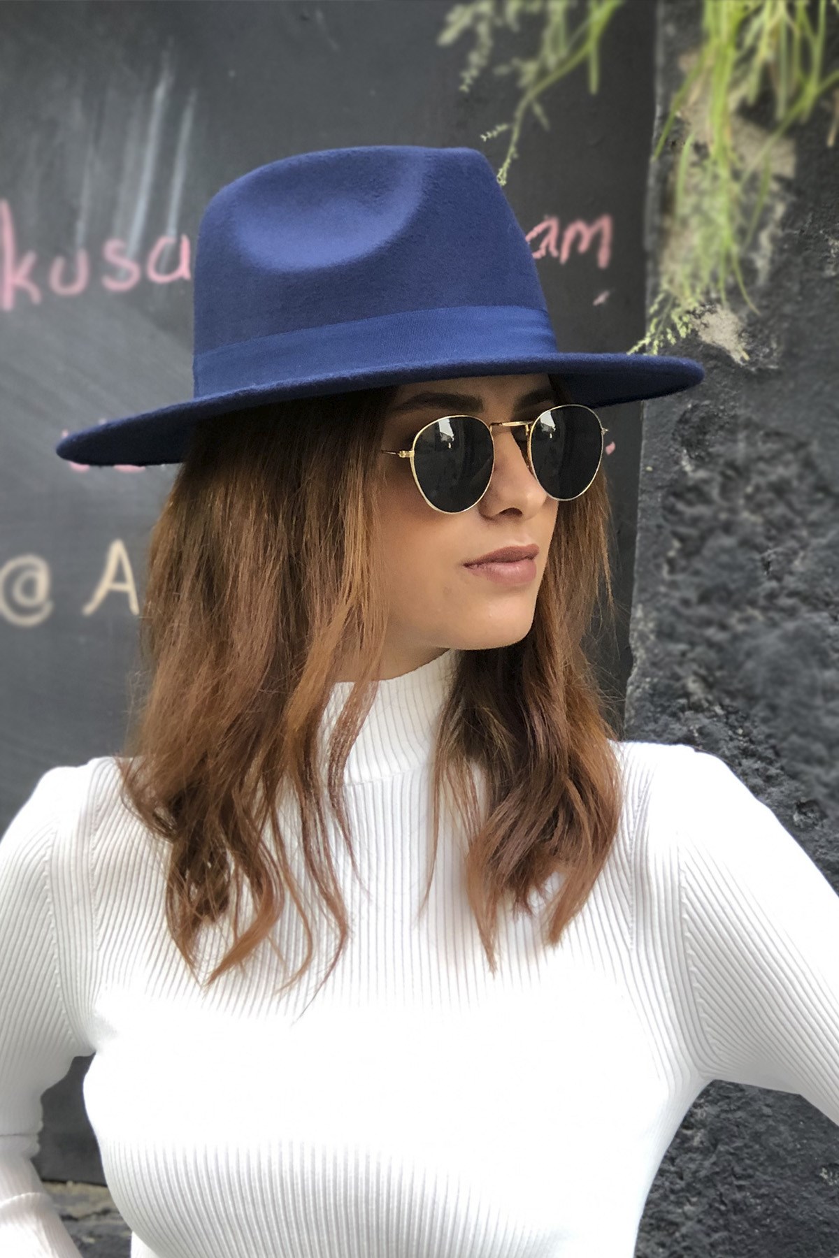 Navy Fedora Hat