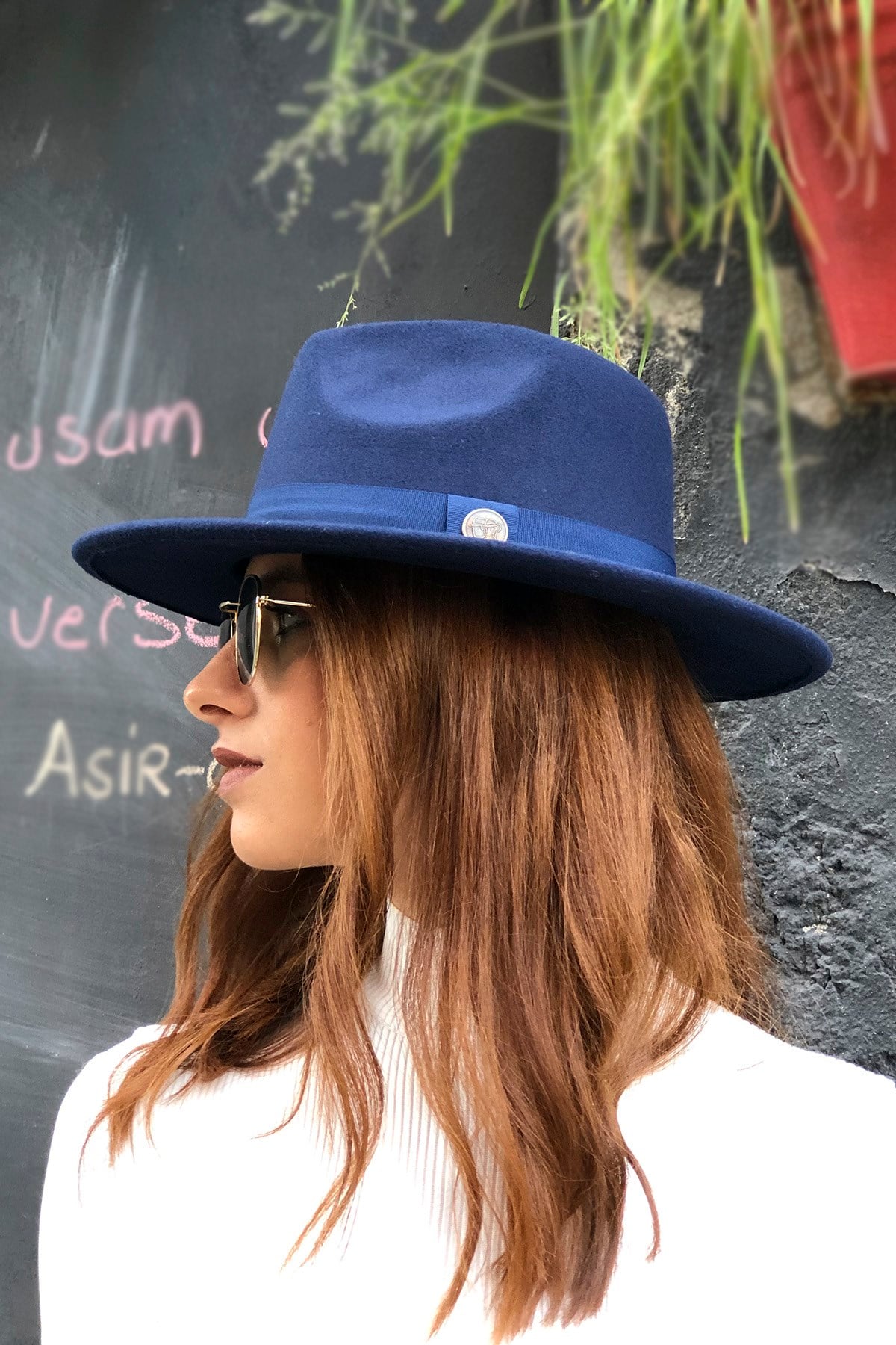 Navy Fedora Hat