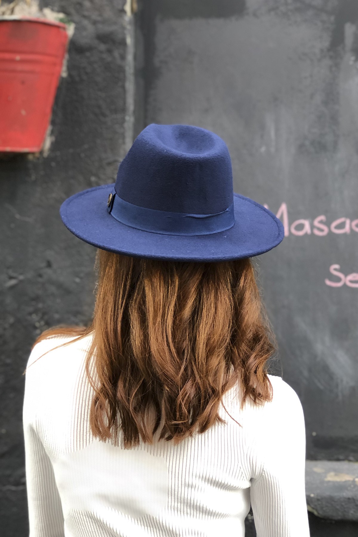 Navy Fedora Hat
