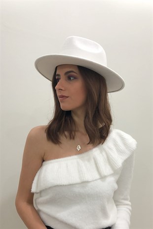 White Fedora Hat