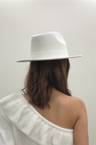 White Fedora Hat