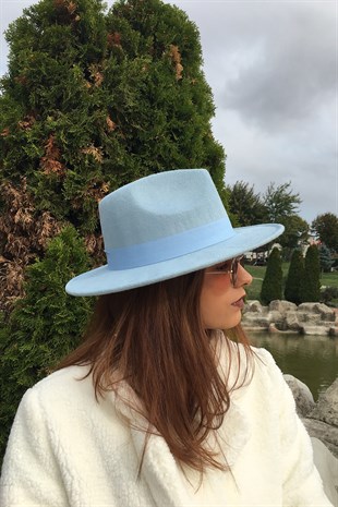 Baby Blue Fedora Hat