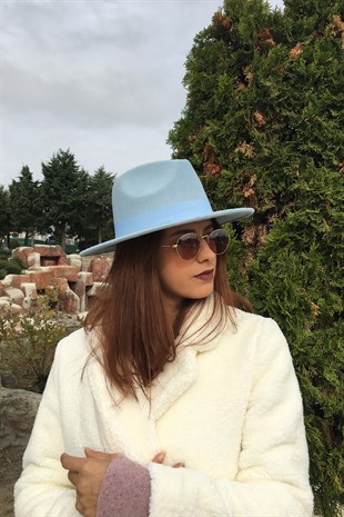Baby Blue Fedora Hat