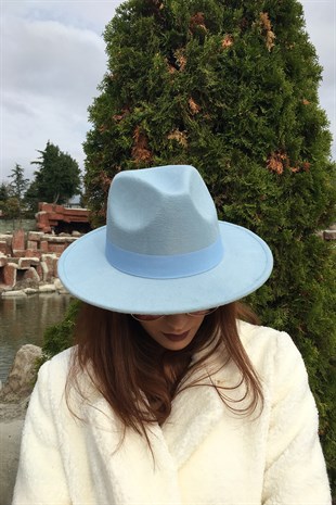 Baby Blue Fedora Hat