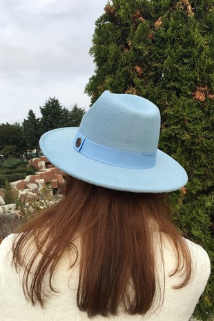 Baby Blue Fedora Hat