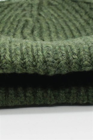 Erkek Haki Yün Bere