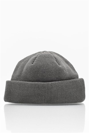 Erkek Koyu Gri Örgü Docker Bere Skullcap
