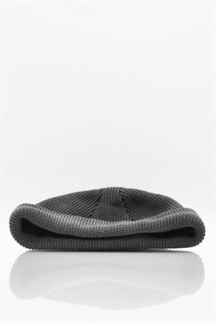 Erkek Koyu Gri Örgü Docker Bere Skullcap