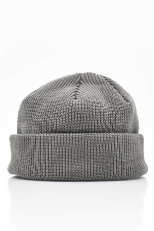 Erkek Koyu Gri Örgü Docker Bere Skullcap