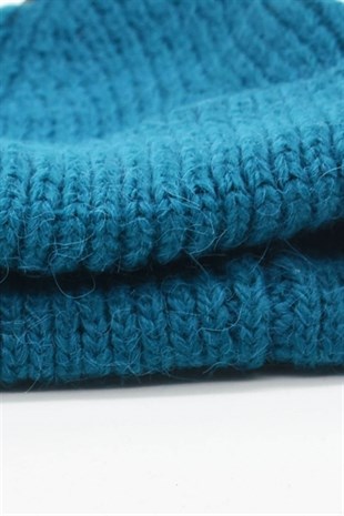 Kadın Yün Bere Petrol