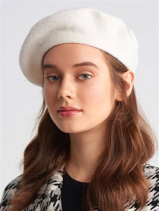Womens Parisienne Beanie Cream French Style Hat