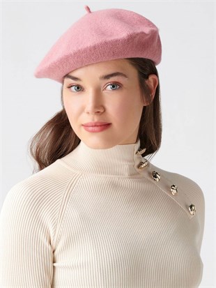 Womens Parisienne Beanie Pink French Style Hat