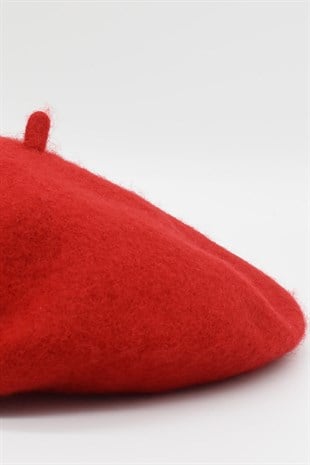 Red Parisienne Beanie Winter Hat