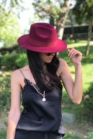 Burgundy Fedora Hat