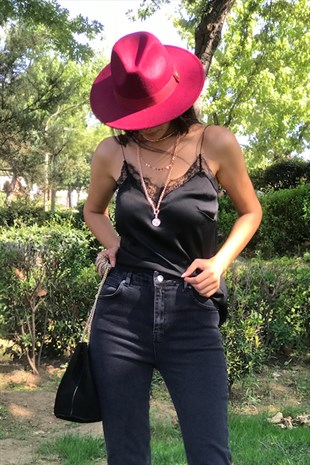 Burgundy Fedora Hat