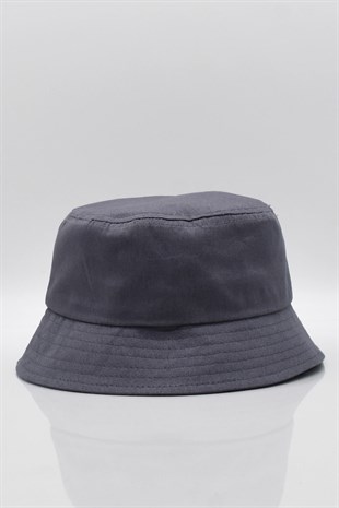 %100 Pamuk Antrasit Kova Balıkçı Şapka Bucket Hat