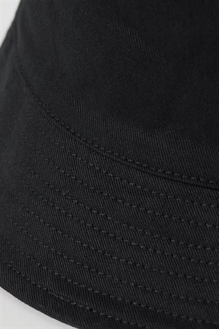 Mens Premium Cotton Black Fisherman Bucket Hat