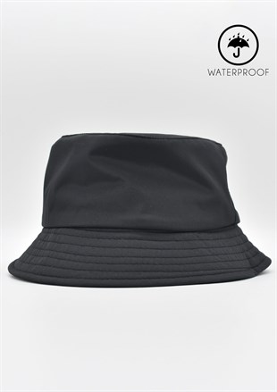 Waterproof Kışlık Trend Siyah Bucket Şapka