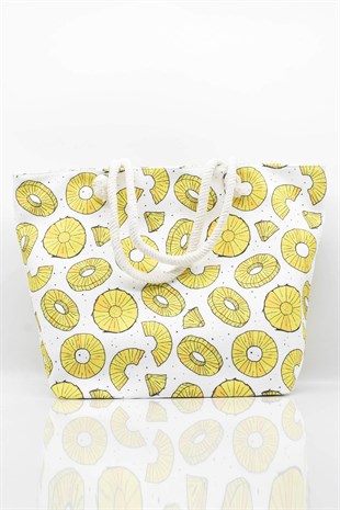 Kadın Donut Desenli Plaj Çantası