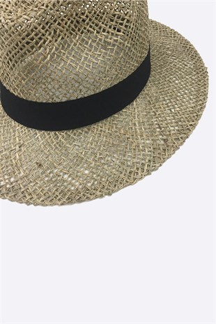 Doğal Yosun Hasır Panama Şapka