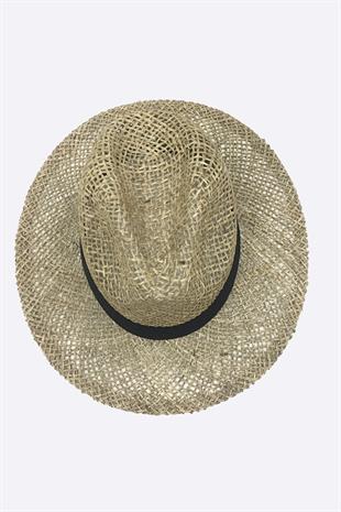Womens Natural Seaweed Straw Panama Hat