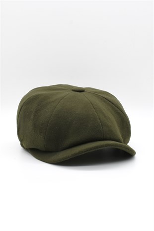 Mens Hat Winter Flat Cap Khaki