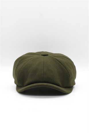 Mens Hat Winter Flat Cap Khaki