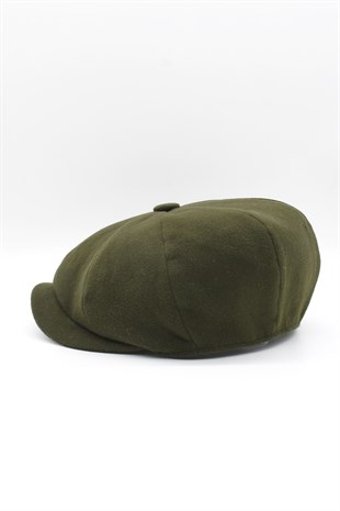 Mens Hat Winter Flat Cap Khaki