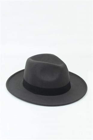 Erkek Fötr Fedora Şapka Panama Kasket - Antrasit