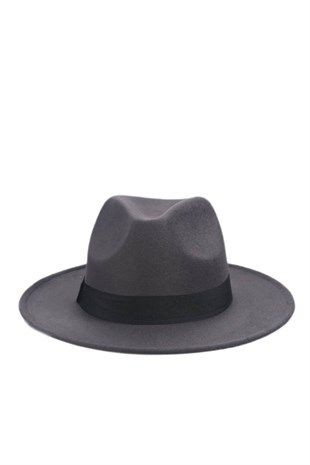 Erkek Fötr Fedora Şapka Panama Kasket - Antrasit