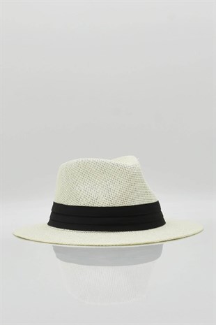 Kadın Hasır Plaj Şapkası - A.Bej