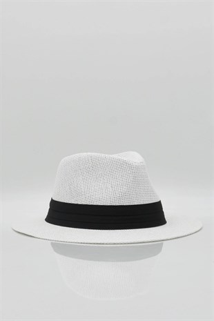Womens Straw Beach Hat - White