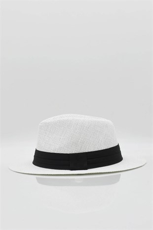 Womens Straw Beach Hat - White