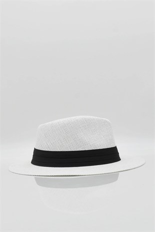 Womens Straw Beach Hat - White