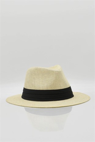 Kadın Hasır Plaj Şapkası - Bej