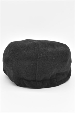 Mens English Winter Flat Cap-Black