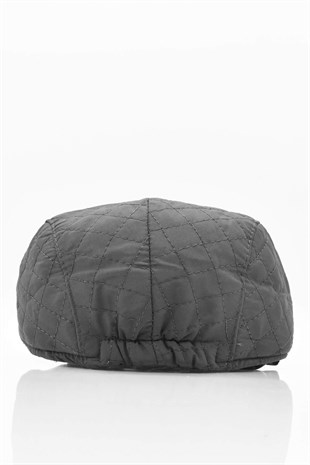 Erkek Kasket Kapitone Şapka-Antrasit