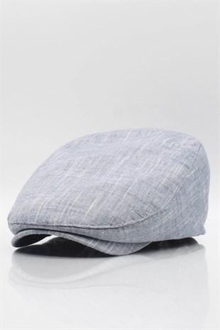 Mens Flat Cap Hat Sicilian Cotton Hat - Blue