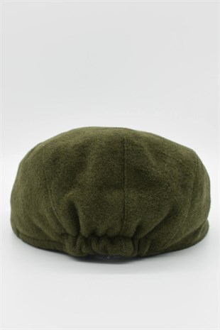 Erkek Yumuşak Siper Yün Kasket-Haki