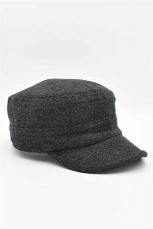 Erkek Yün Castro Şapka-Füme