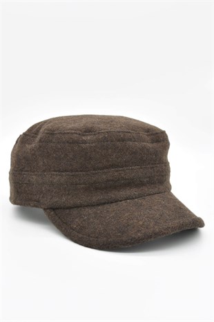Erkek Yün Castro Şapka-Kahve