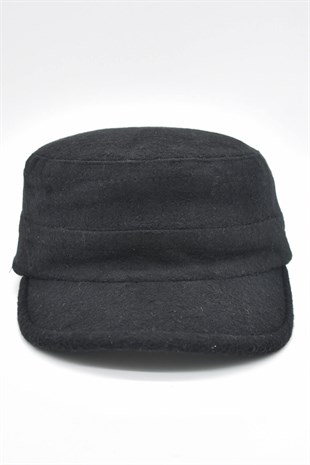Erkek Yün Castro Şapka-Siyah