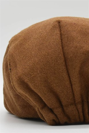 Kamel Yünlü Kışlık Kasket Şapka