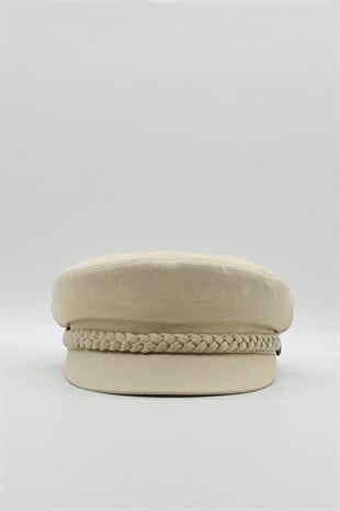 Kadın Kaptan Şapka Yazlık Baker Boy Cap - Bej