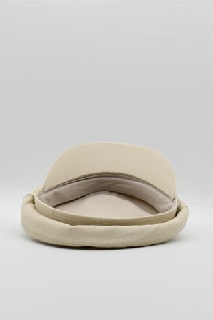 Erkek Driver Kasket Flat Cap Kaptan Şapkası - Bej