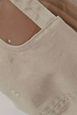 %100 Cotton Womens Hat Velcro Gabardine Cap - Beige