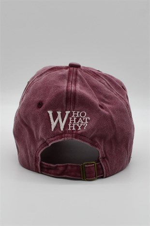 Womens Burgundy Washed Vintage Cap Hat