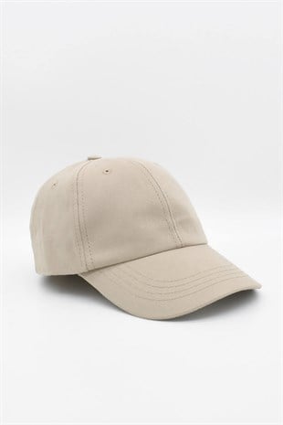 Mens %100 Cotton Beige Cap Baseball Hat