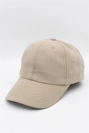 Mens %100 Cotton Beige Cap Baseball Hat