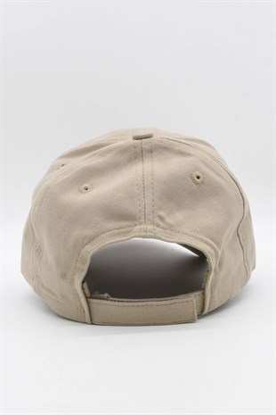 Mens %100 Cotton Beige Cap Baseball Hat